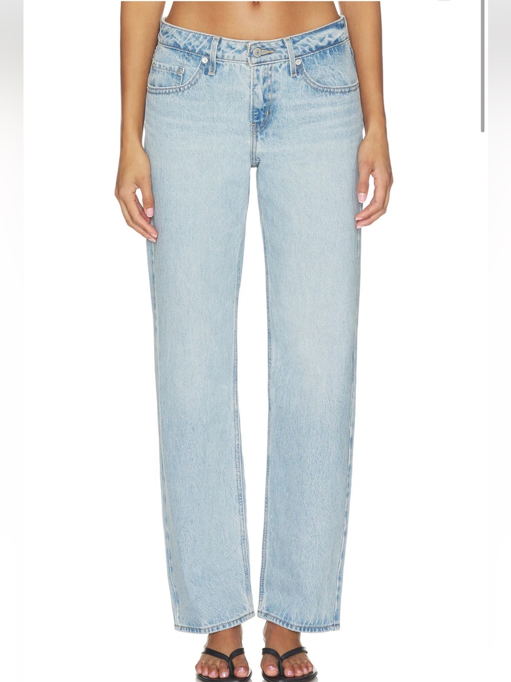 Levis Superlow Jeans Low Rise Wide Leg Size 25 Light Wash